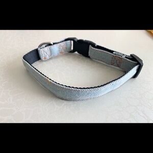 Dog Collar Light Blue Denim Jean Fabric size small